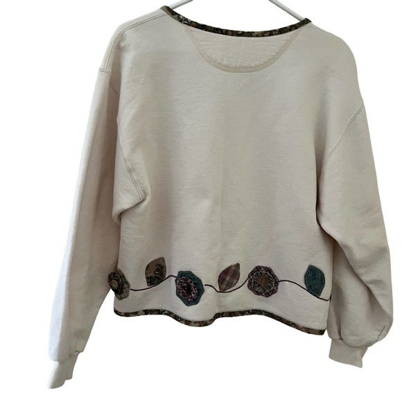 Vintage Jerzees Women’s Button Up Floral Cardigan Sweater Made In USA Size M - Picture 6 of 7